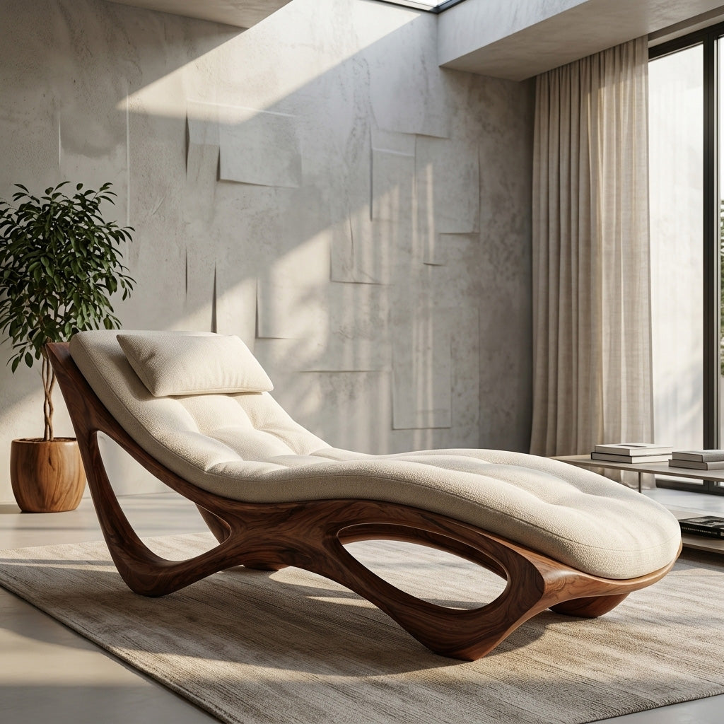 Artistic Natural Wood Lounge Chair For Relaxing Space