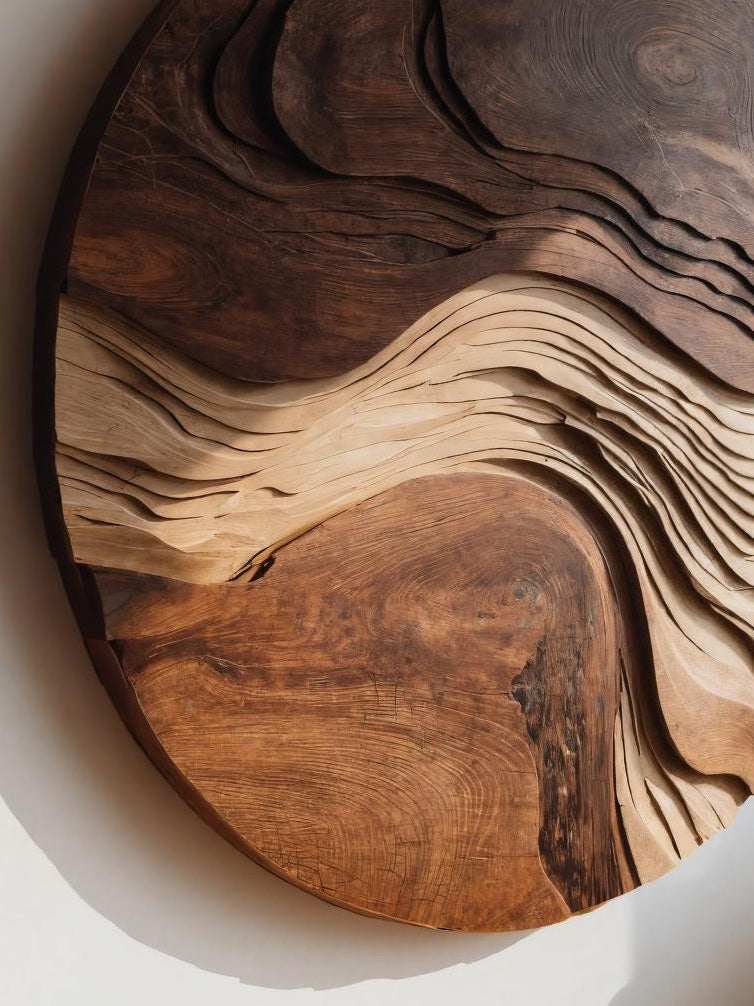 Round Sculptural Layered Wall Art For Living Room