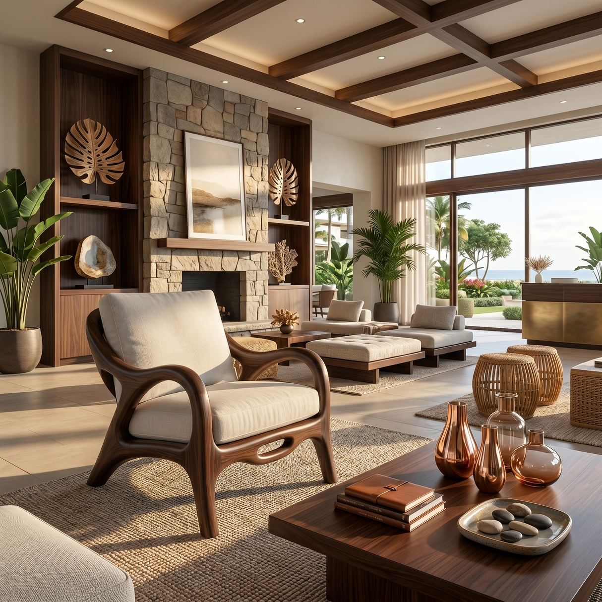 Organic Modern Sculptural Lounge Chair Luxury Living Room