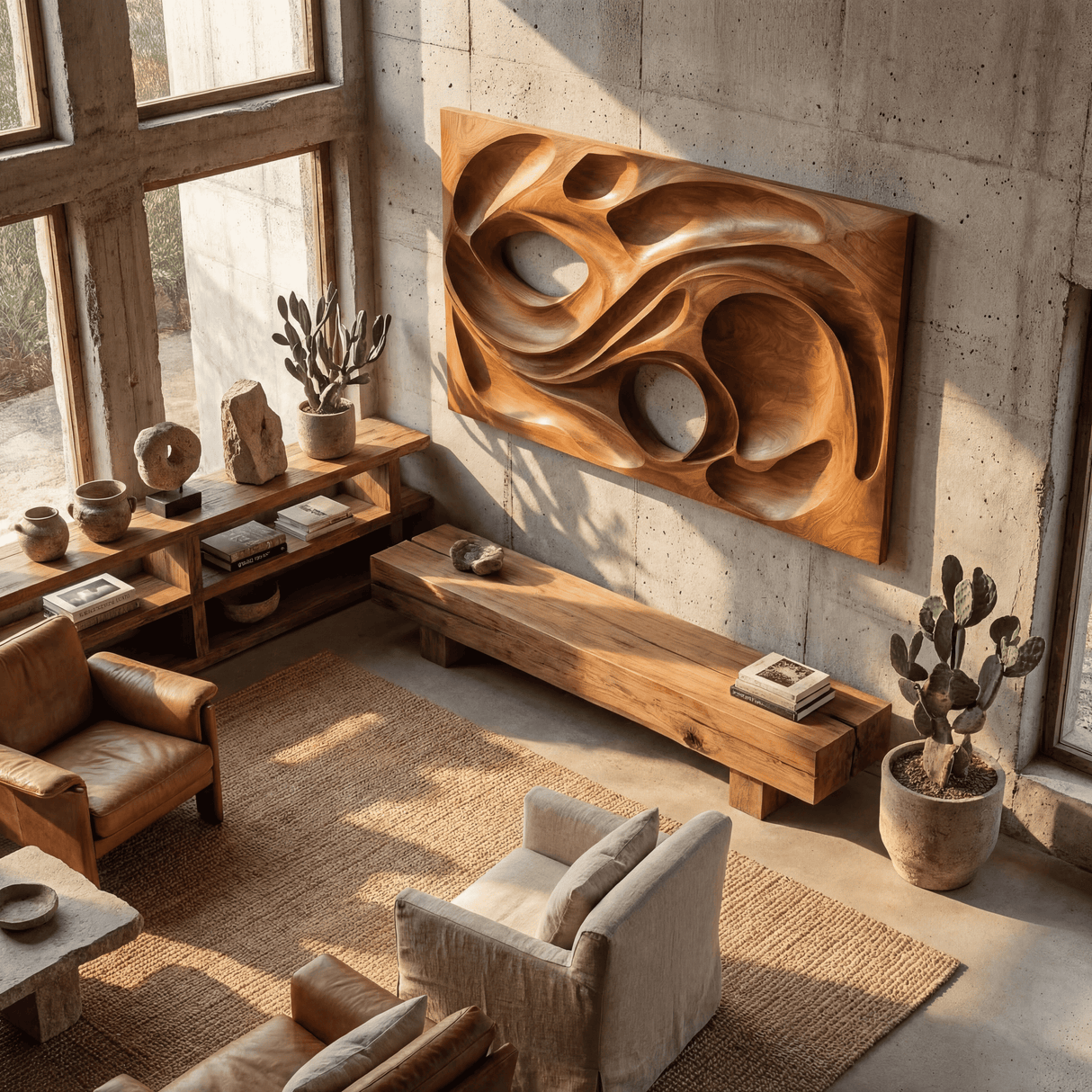 Scandinavian Embossed Wall Panel Decor For Dining Area