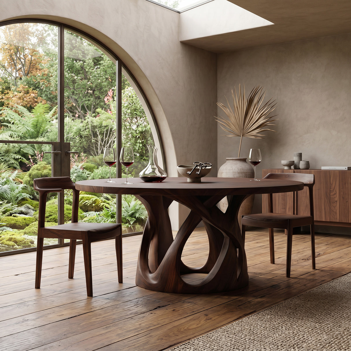 Modern Sculptural Leg Round Dining Table For Breakfast Nook