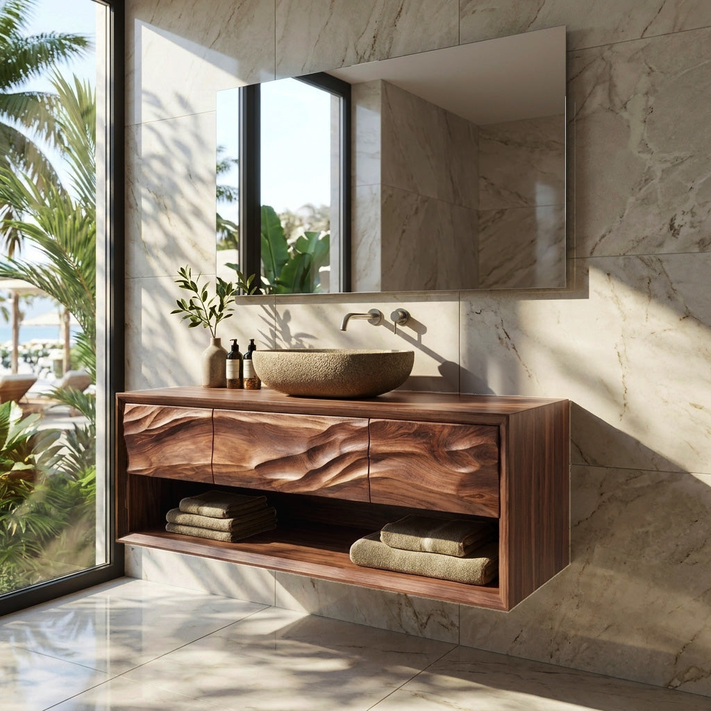 Modern Wooden Bathroom Vanity For Bathroom Storage