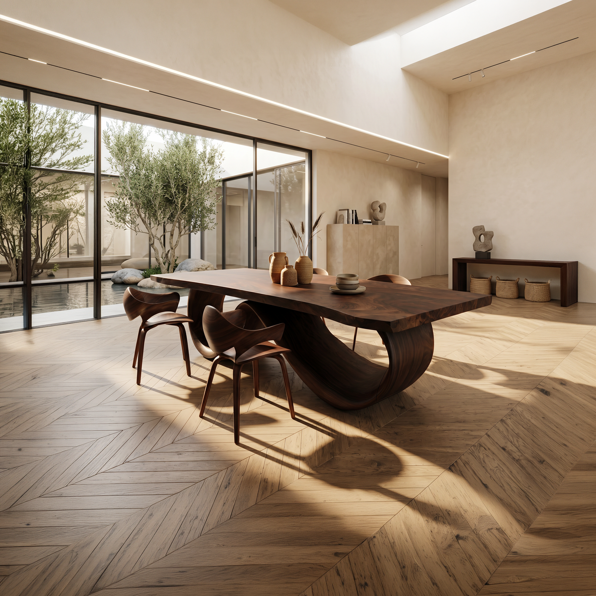 Contemporary Natural Edge Dining Table For Home Gathering