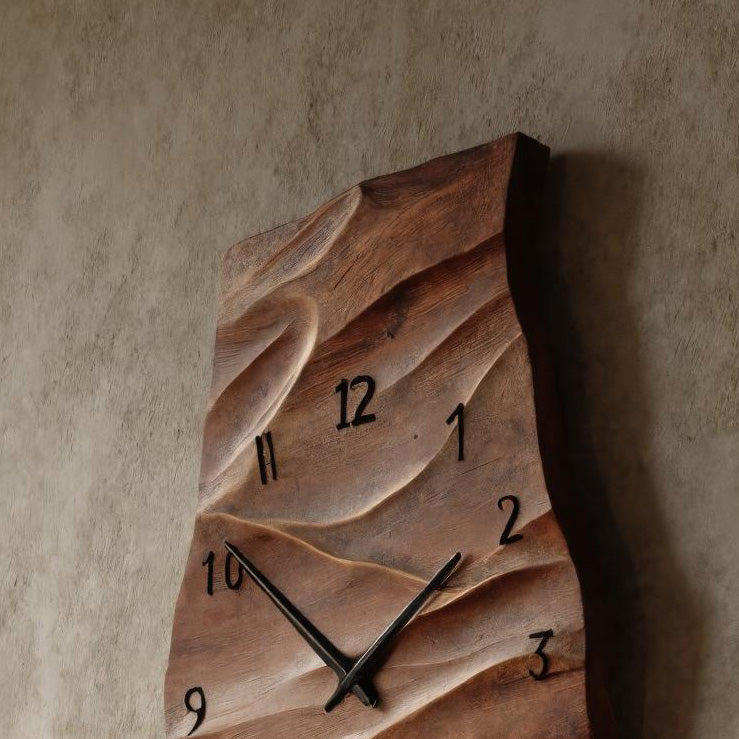 Organic Natural Grain Art Wall Clock For Living Room