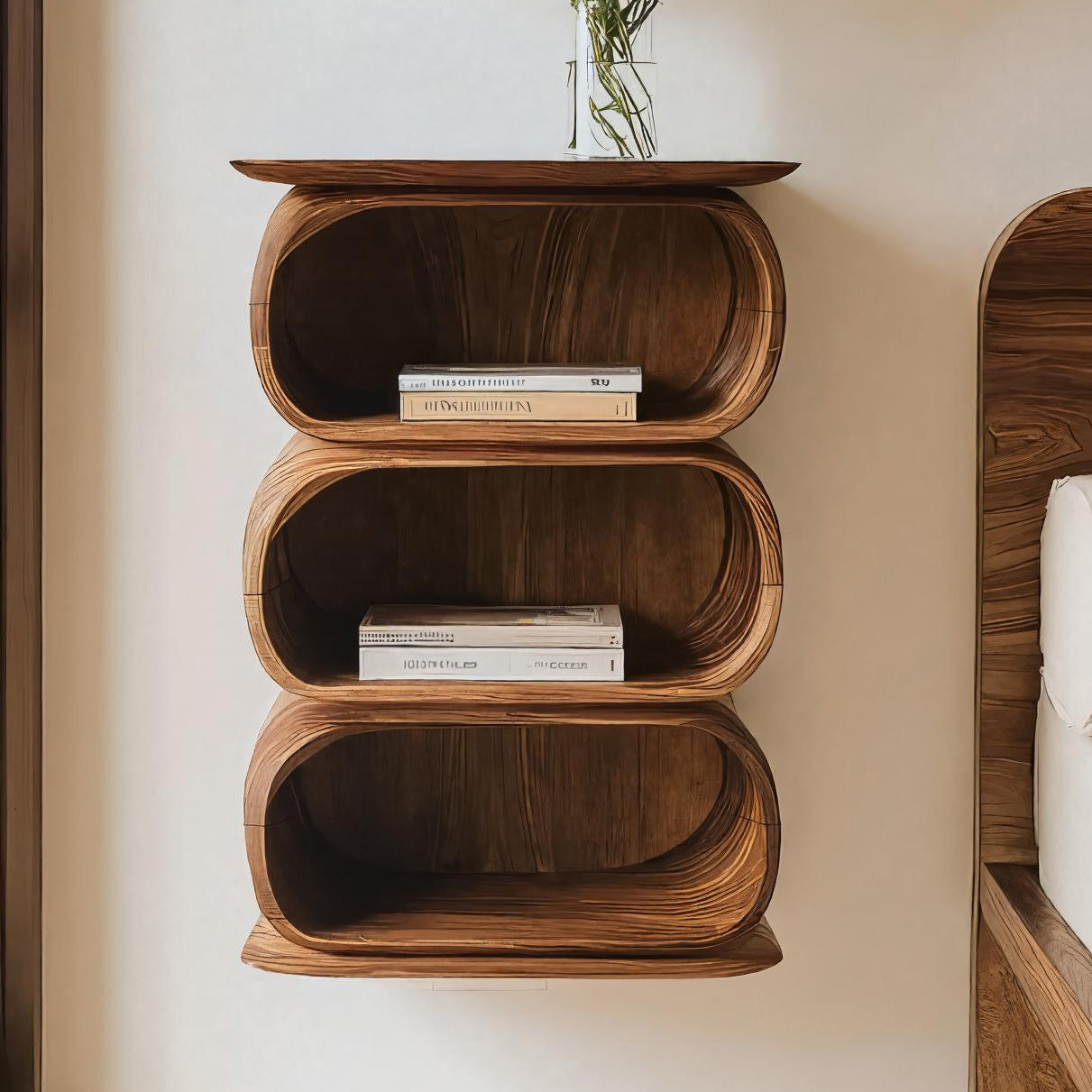 Modern Sculptural Nightstand For Bedroom Or Living Room