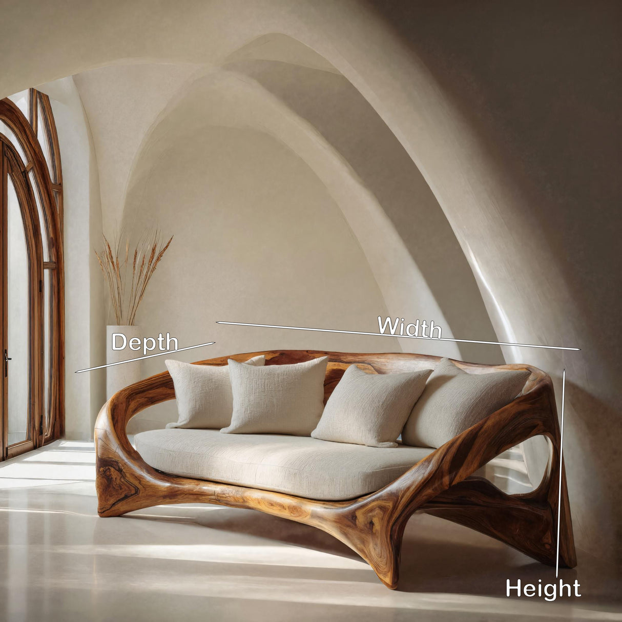 Organic Sculptural Sofa For Living Room Space
