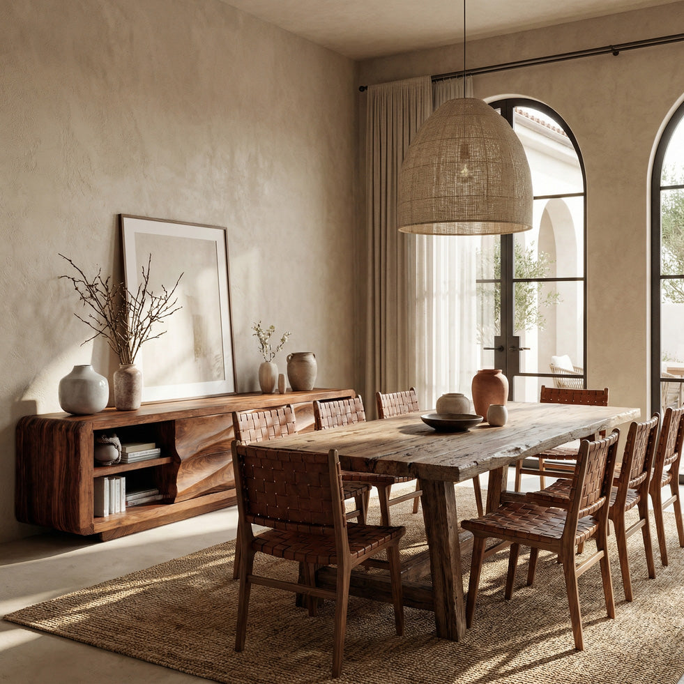 Quiet Luxury Low Sculpted Sideboard For Living Room