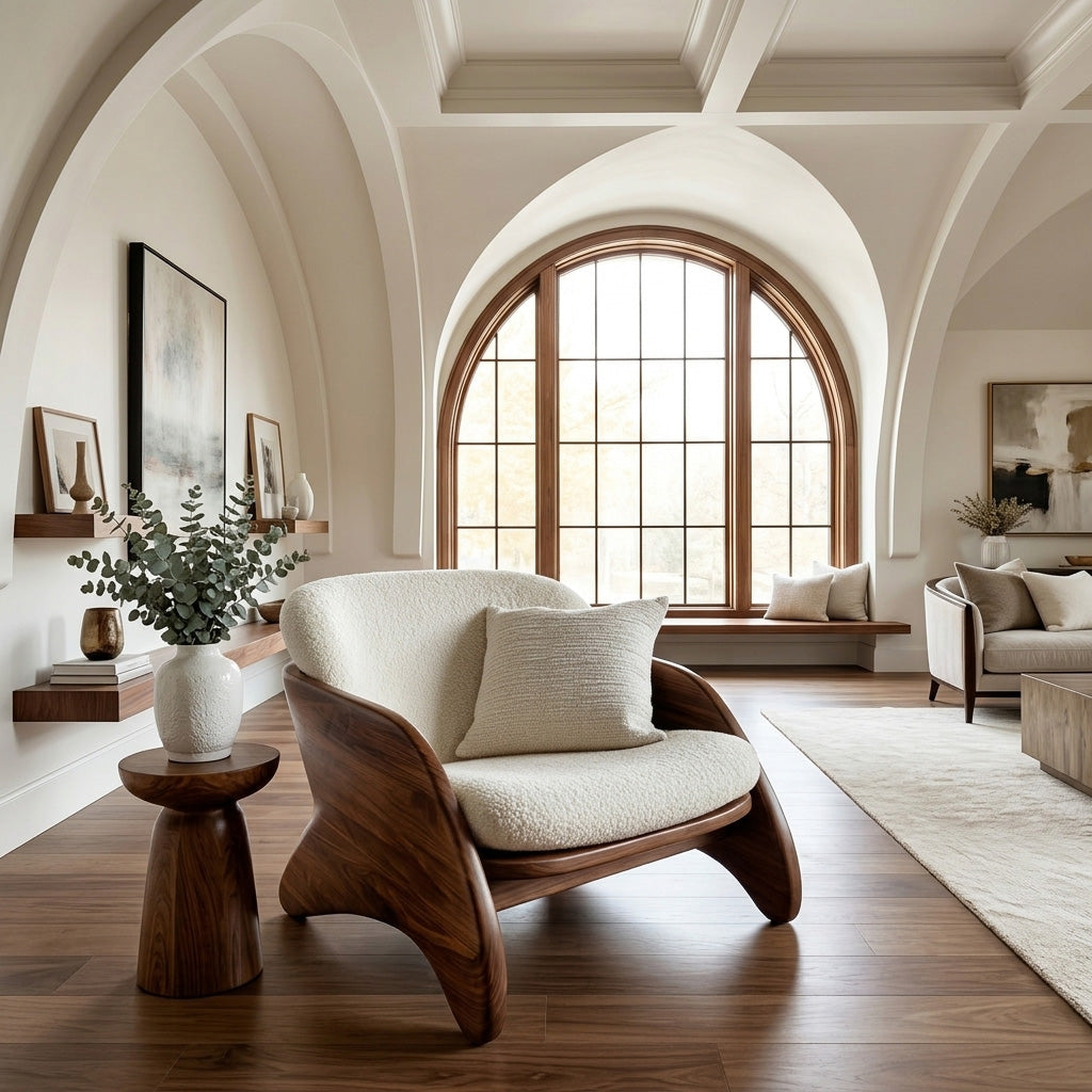 Contemporary Natural Wood Chair For Living Room Decor