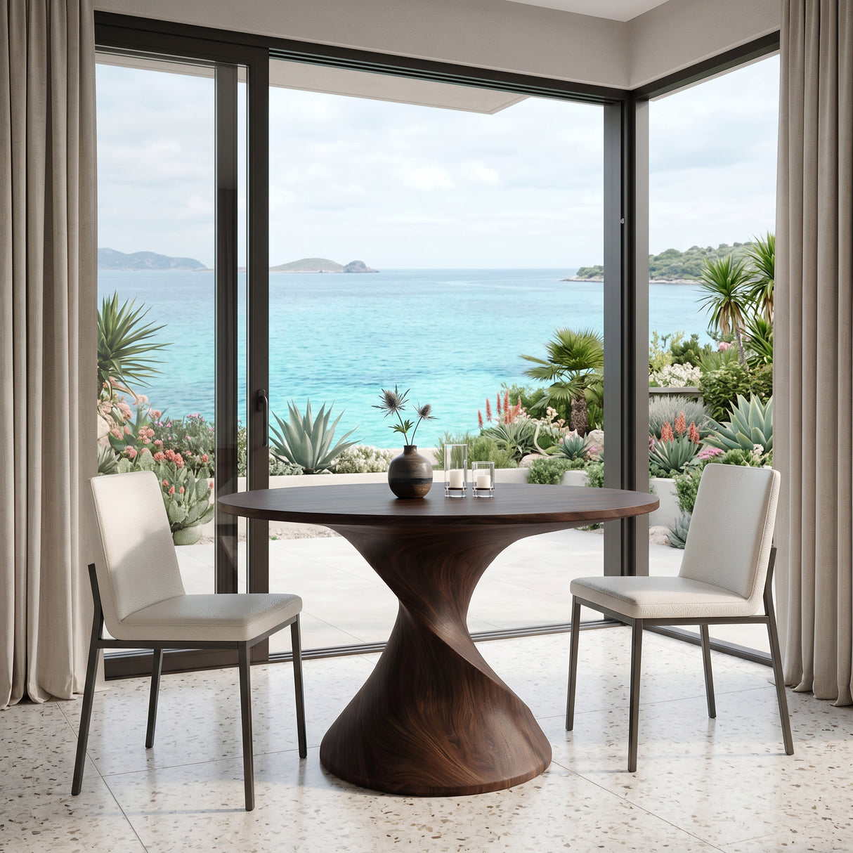 Organic Twisted Sculptural Dining Table For Breakfast Nook