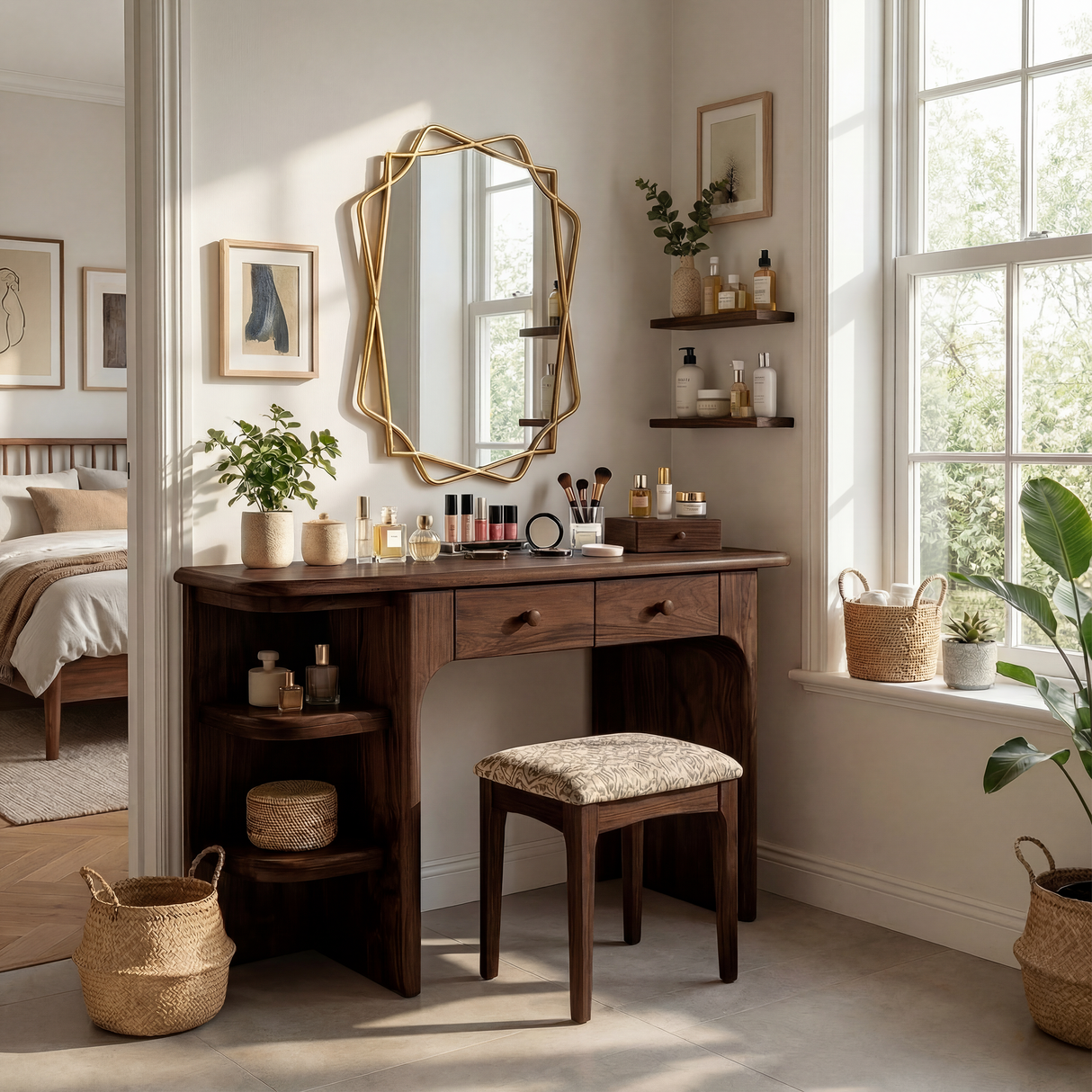 Rustic Dressing Table Personal Beauty Space Makeup Area
