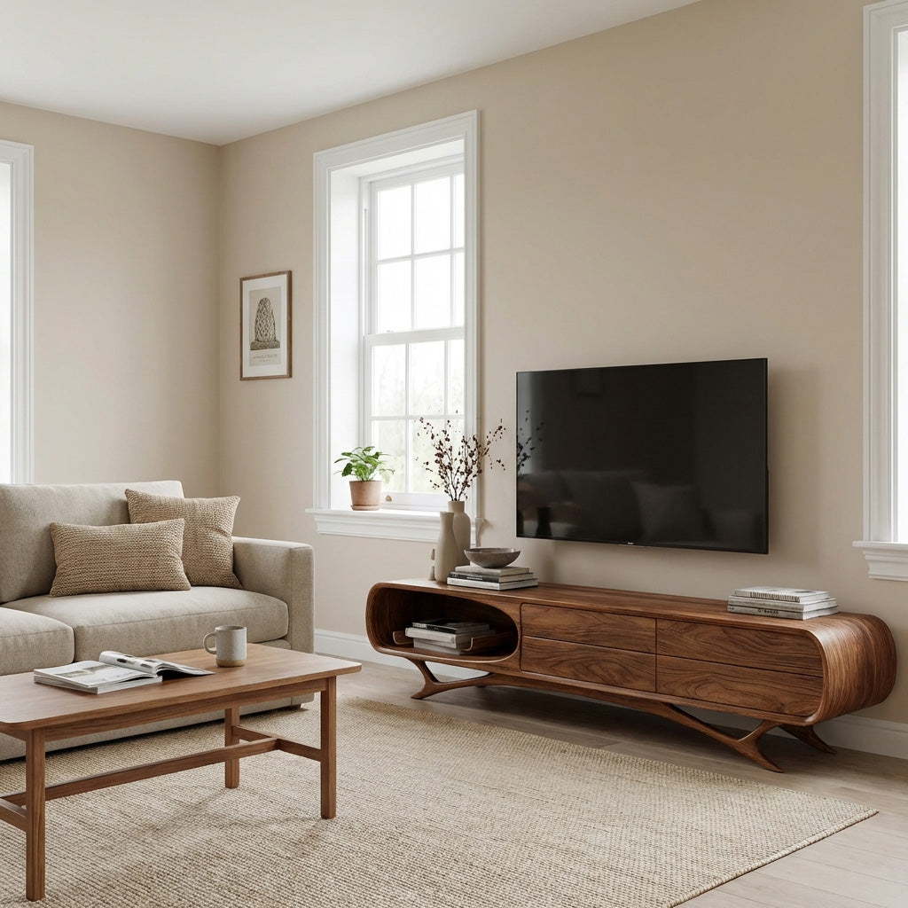 Contemporary Wooden TV Cabinet For Living Room Decor