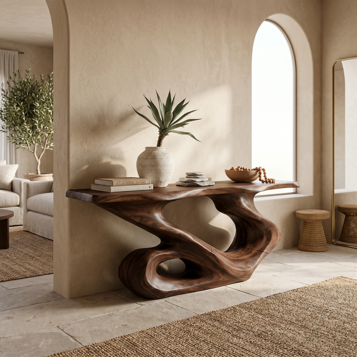 Rustic Live Edge Console Table Modern Residence