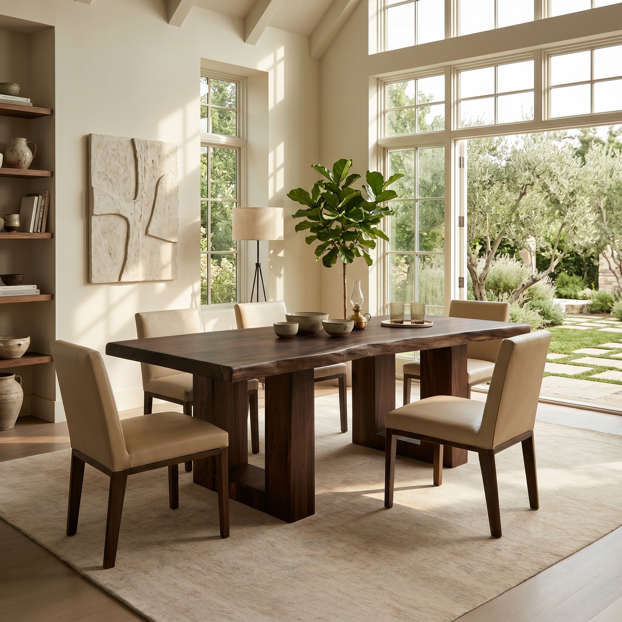 Minimalist Dining Table For Poolside Dining Area