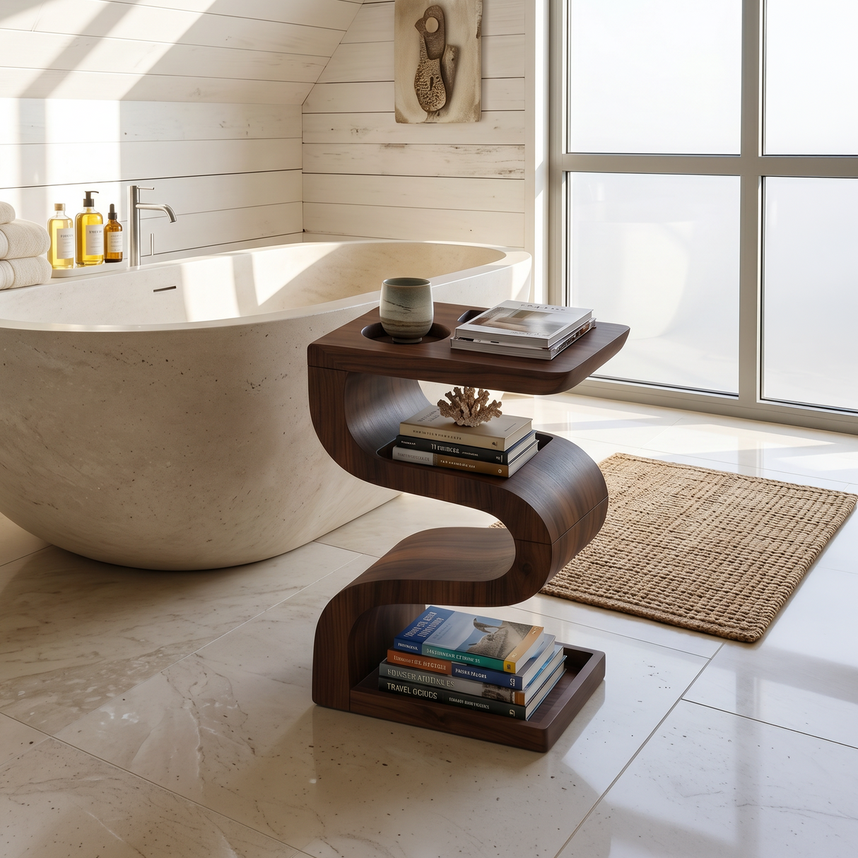 Minimalist Sculptural Side Table For Contemporary Living Space
