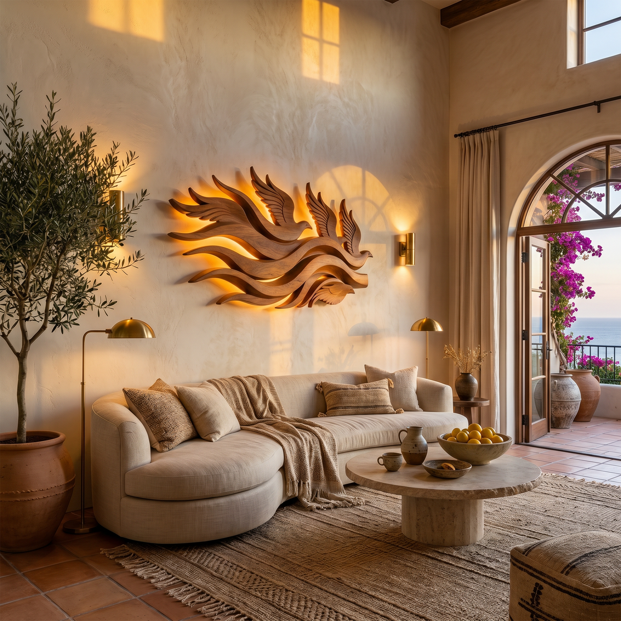Mid Century Statement Wall Panel For Great Room Interior