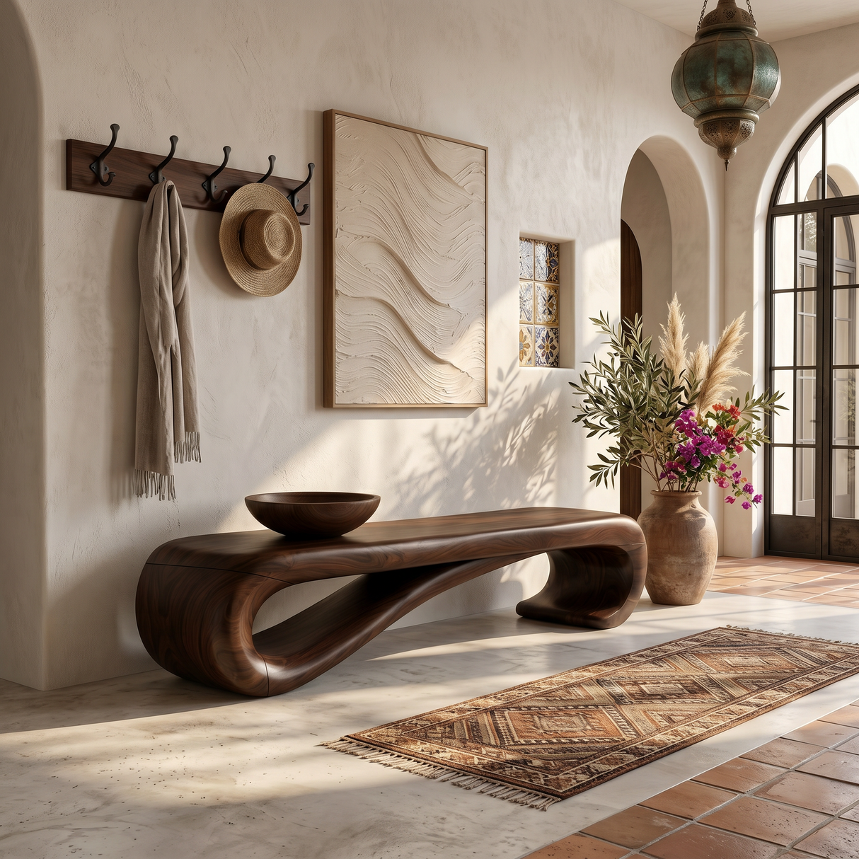 Rustic Wooden Bench Mountain Retreat
