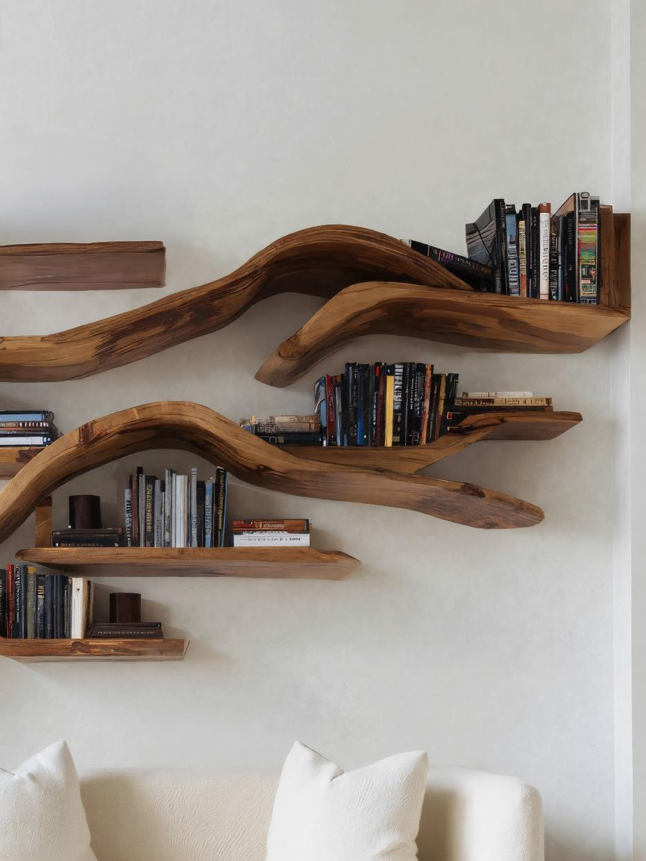 Organic Floating Bookshelf For Living Room Or Study