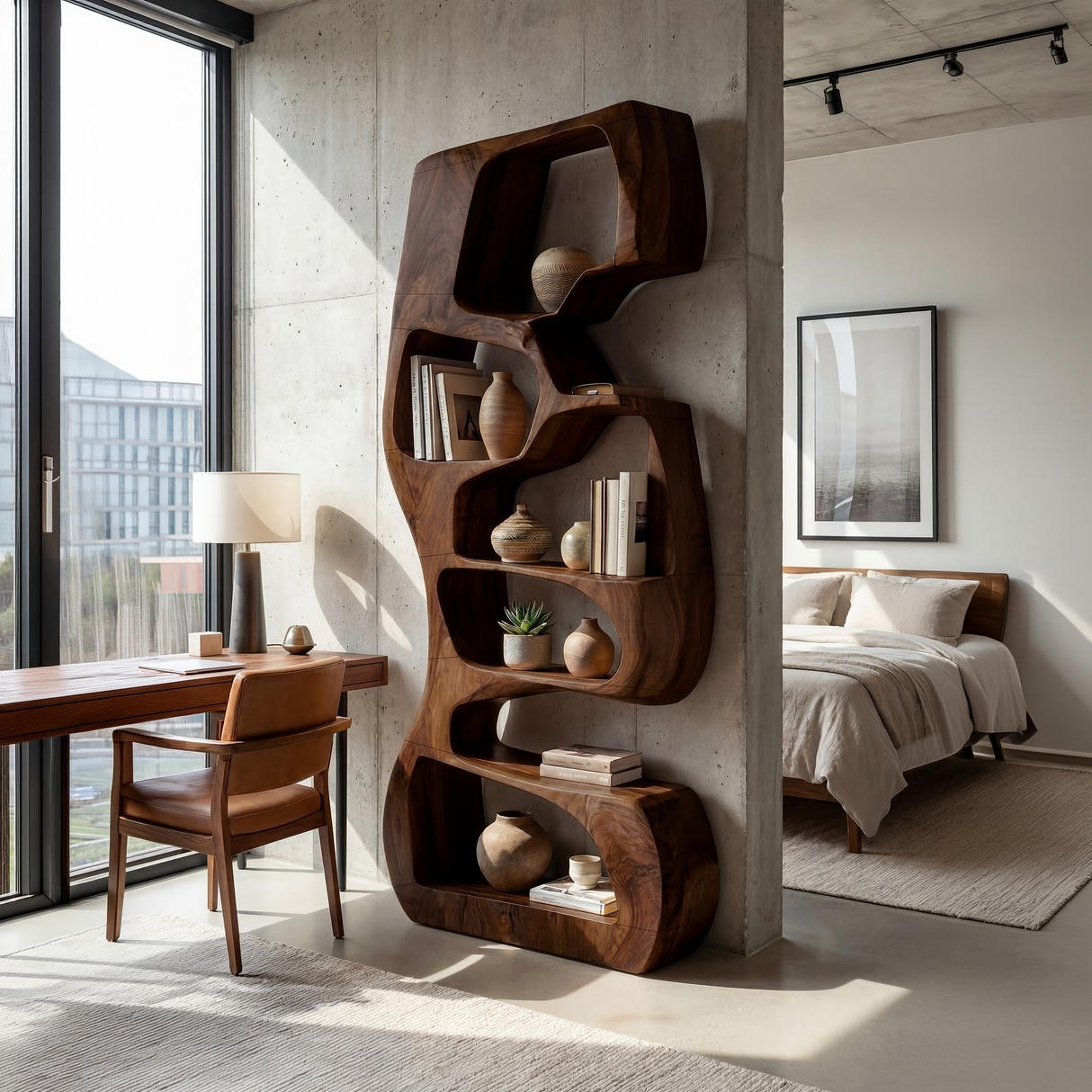 Modern Wooden Bookshelf For Home Living Storage