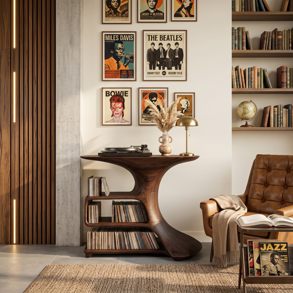 Mid Century Wooden Media Console For Bedroom Furniture