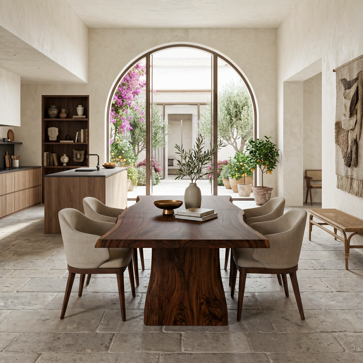 Handcrafted Live Edge Dining Table For Modern Kitchen
