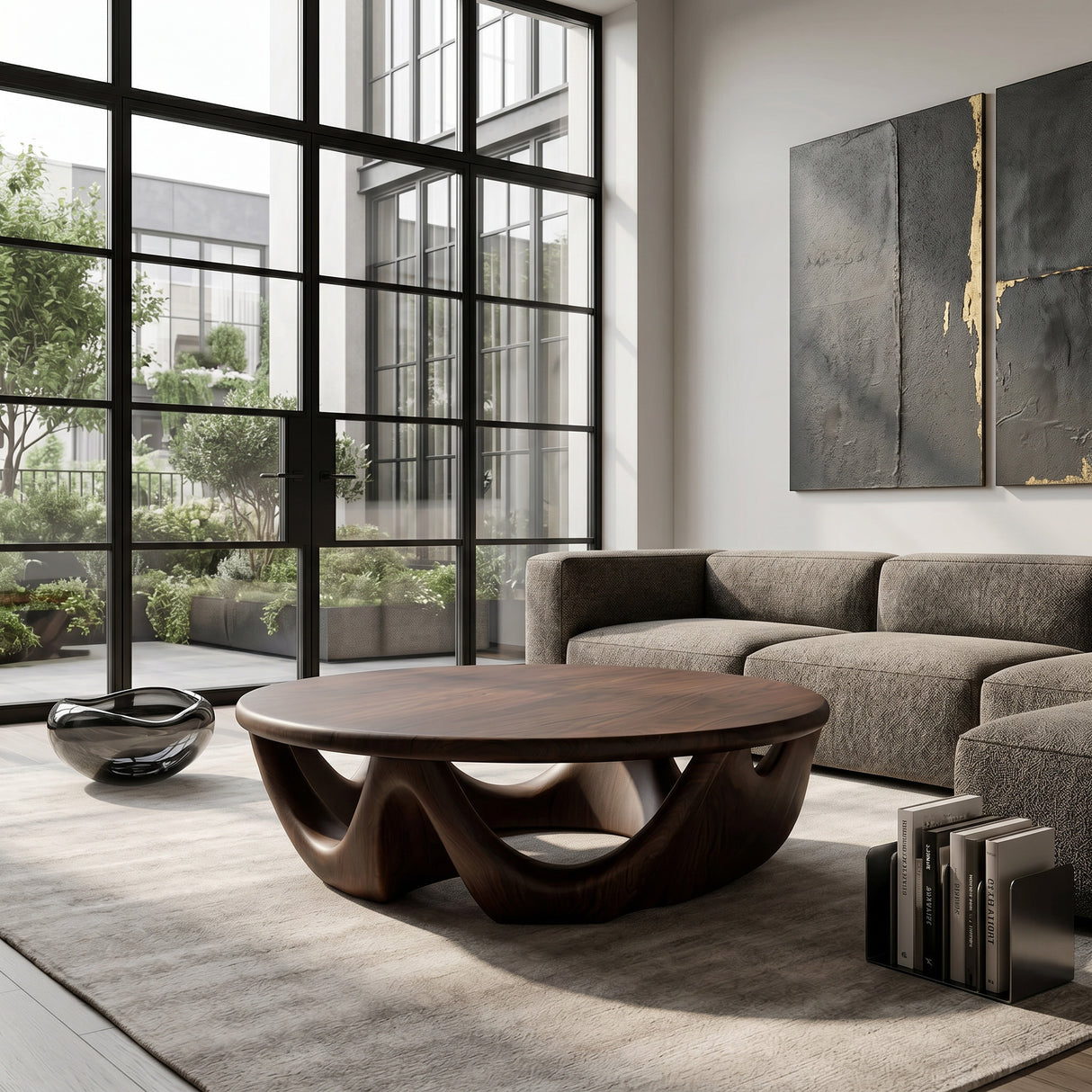 Modern Wave Base Coffee Table For Living Room Decor