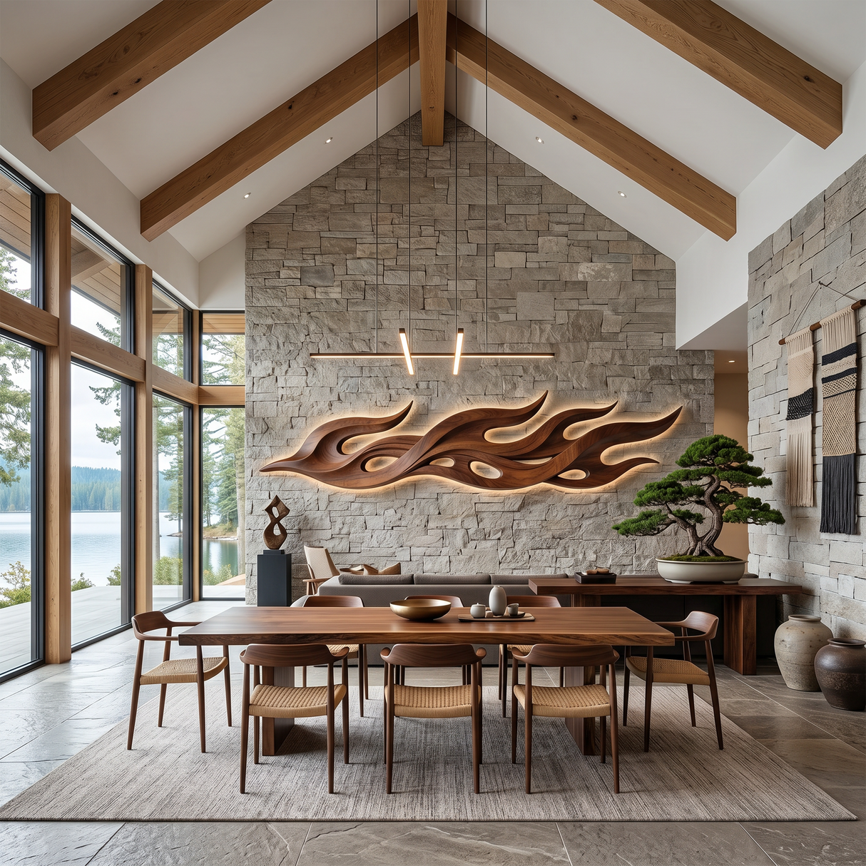 Scandinavian Relief Wall Art For Formal Sitting Room