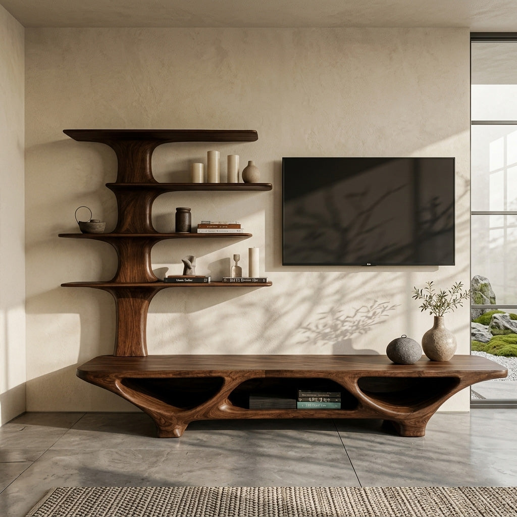 Organic Modern Tree Shape TV Stand For Living Room