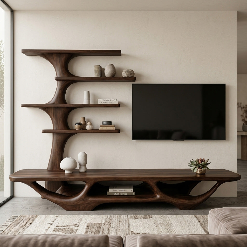 Contemporary Tree Form TV Console For Living Room Decor