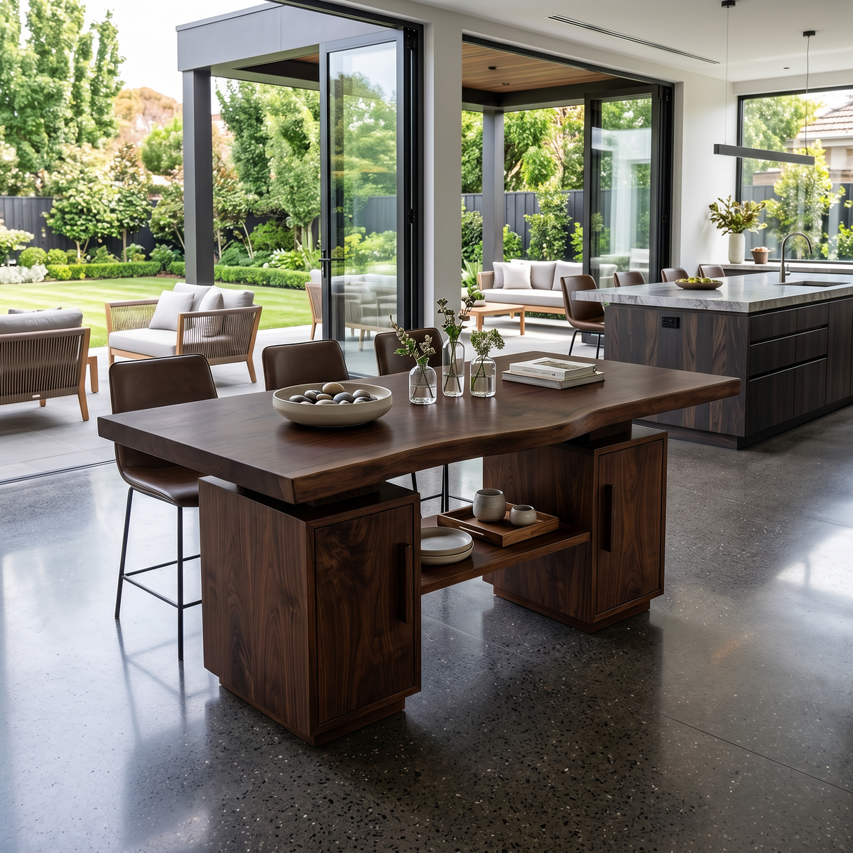 Modern Storage Dining Table For Garden Kitchen