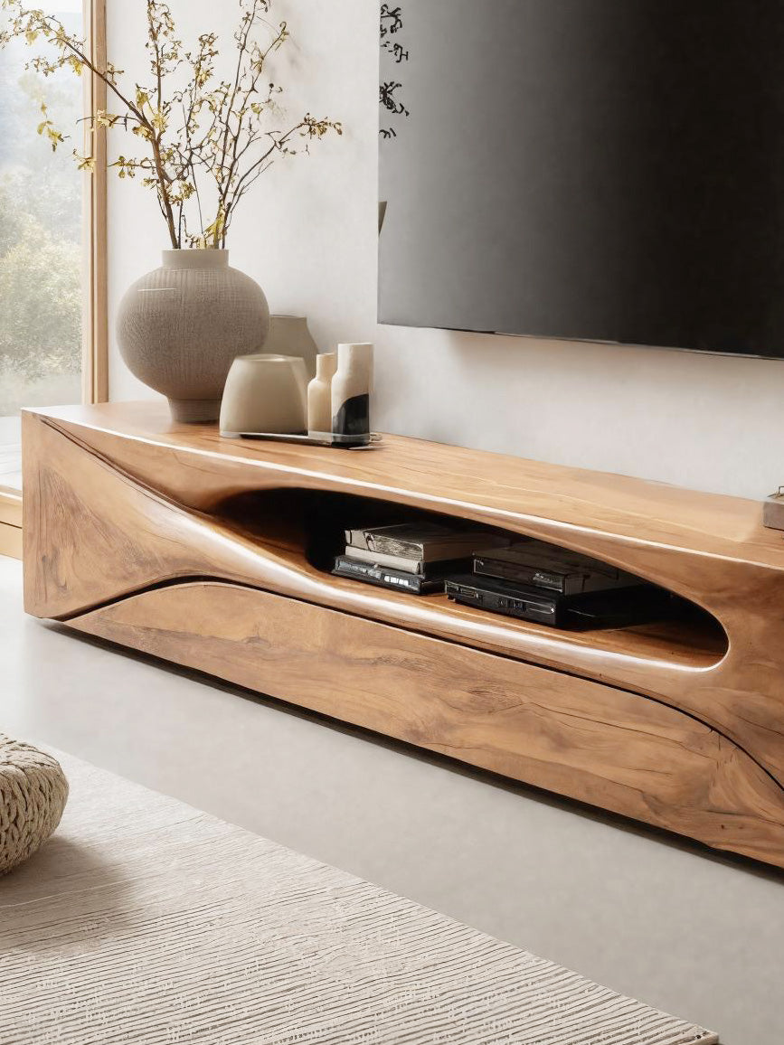Modern Live Edge TV Console For Living Room