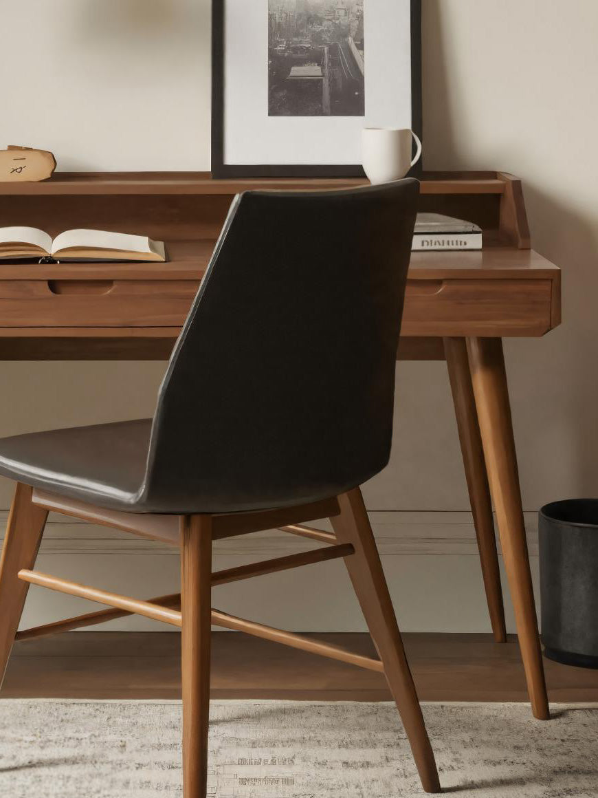 Mid Century Writing Desk With Drawers For Home Office