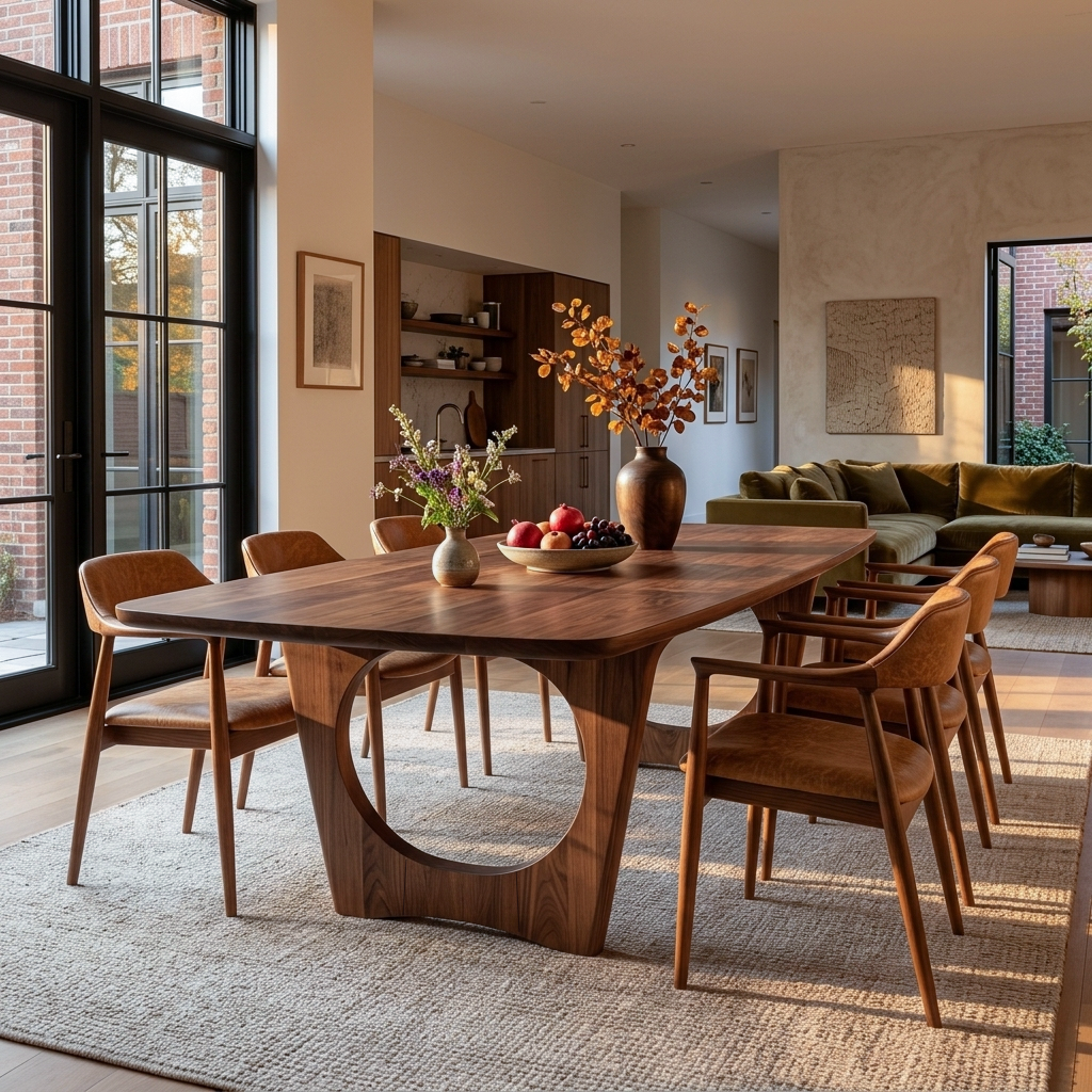 Mid Century Wooden Dining Table For Home