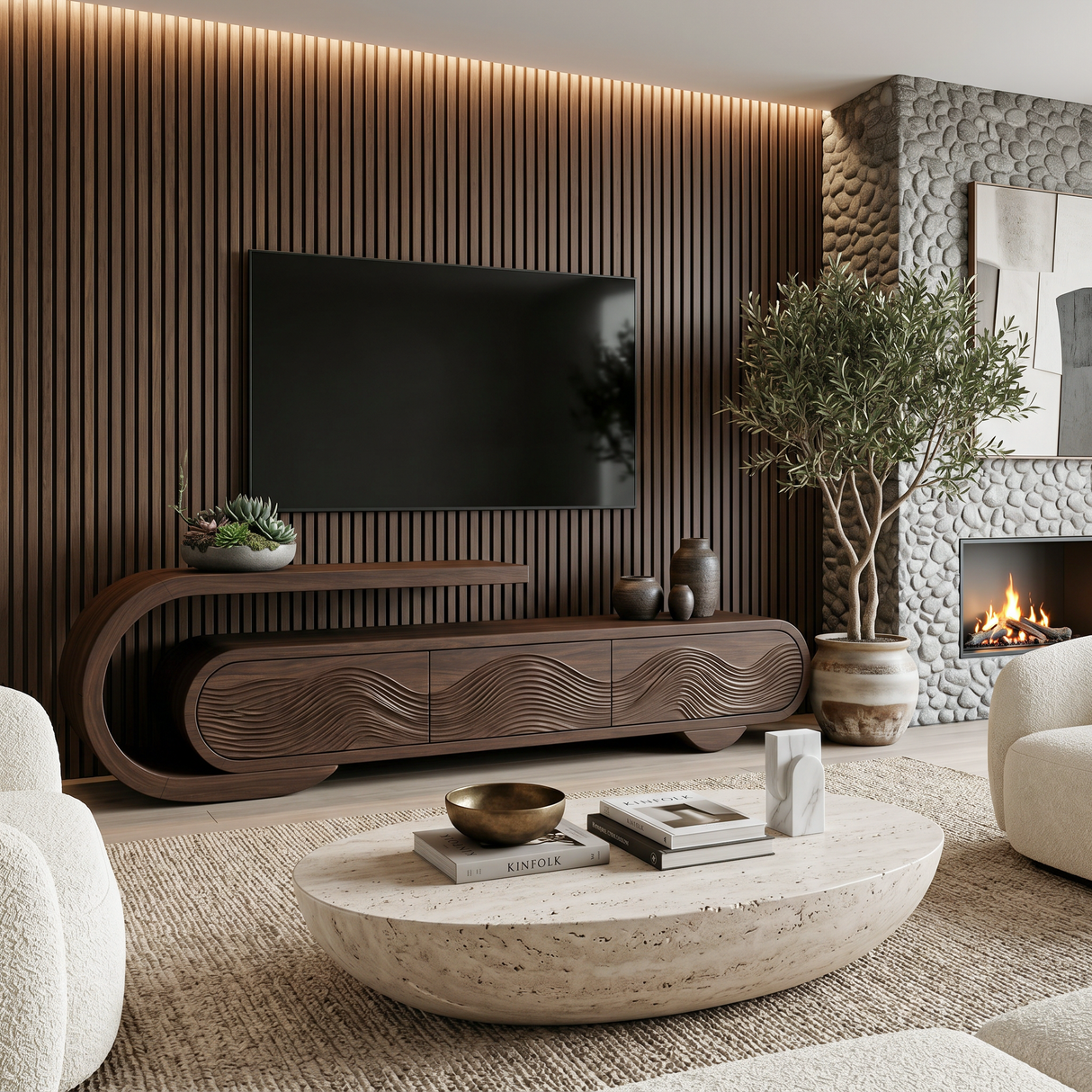 Modern Wooden TV Stand For Luxury Home Decor