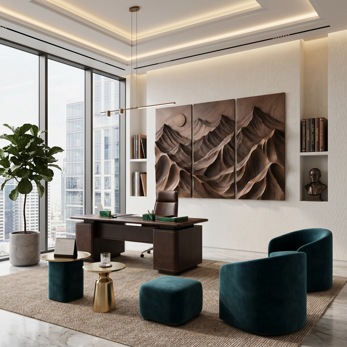 Contemporary Mountain Panel Wall Art For Modern Interior