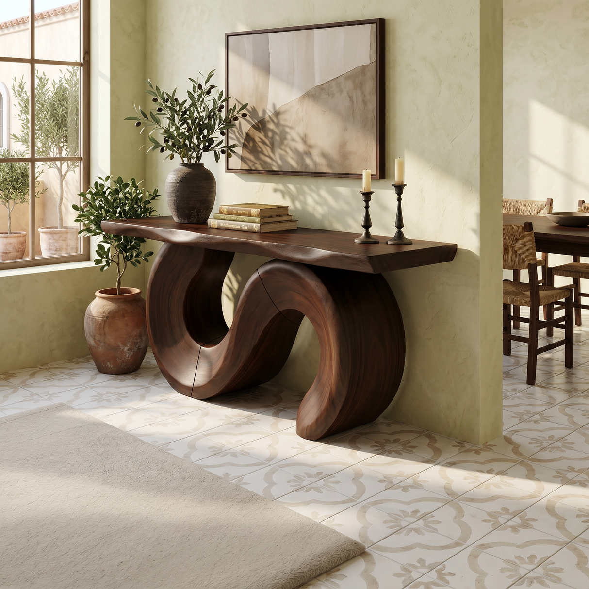 Parisian Wooden Console Table For Terrace Styling