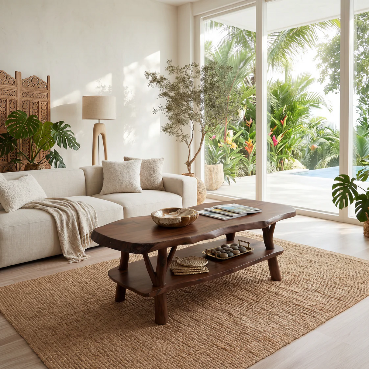 Natural Wood Coffee Table For Studio Lounge