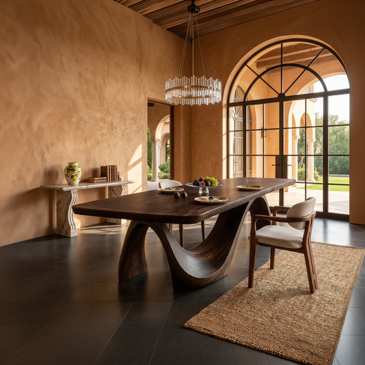 Minimalist Irregular Dining Table For Apartment Dining Area