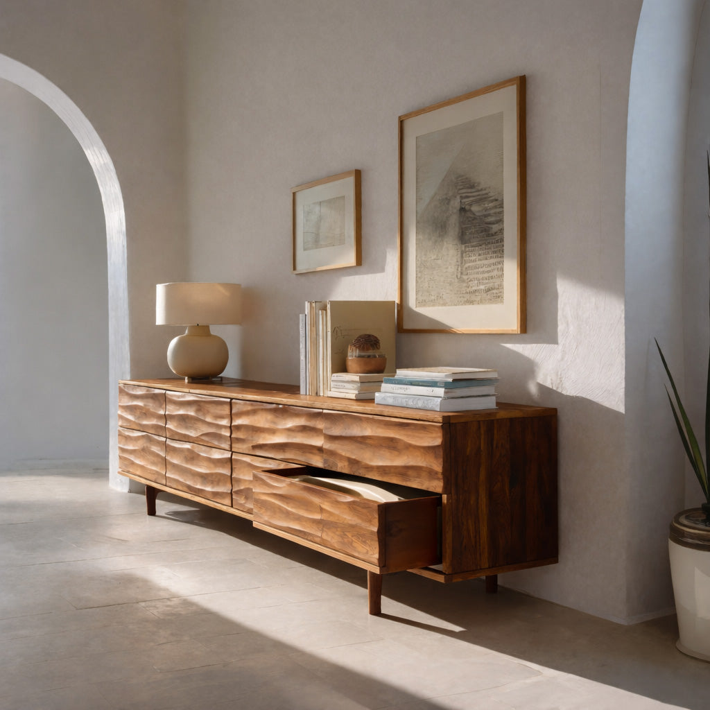 Luxury Sculpted Sideboard For Living Room