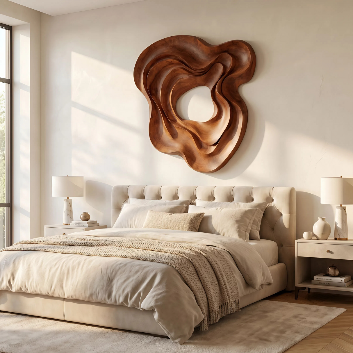 Scandinavian Abstract Wall Panel Decor For Entryway Area