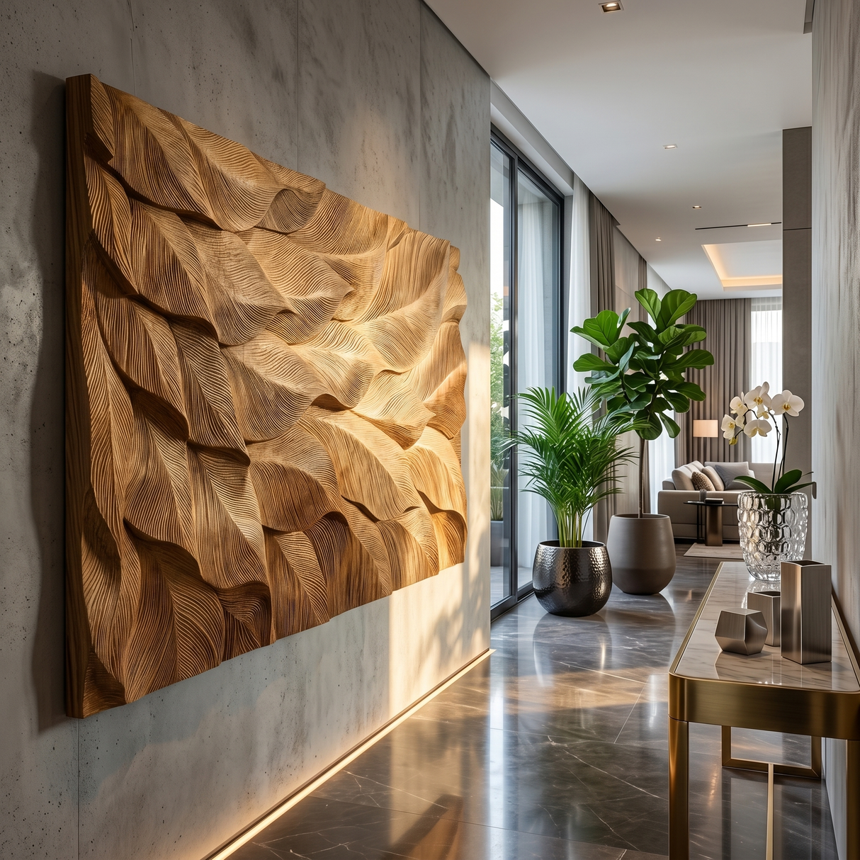 Organic Wall Art With Layered Texture For Living Room