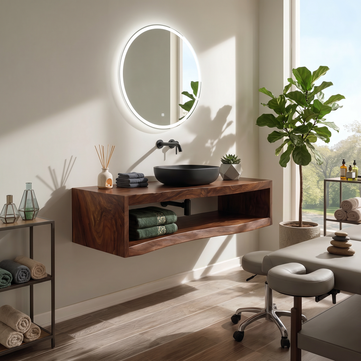 Contemporary Wood Bathroom Cabinet Tropical Villa SILDTTRBRV179