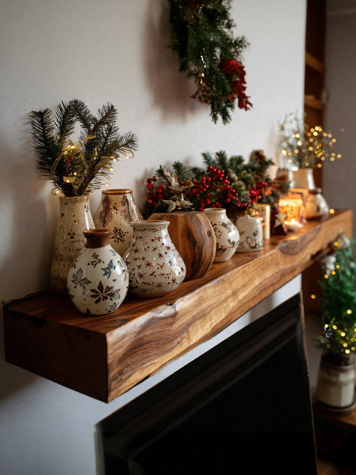 Rustic Live Edge Mantel Shelf For Living Room