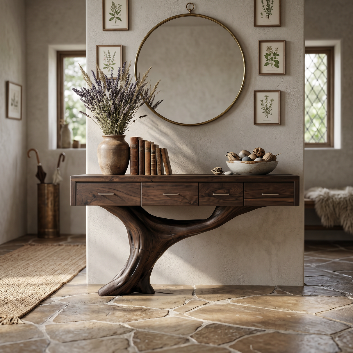 Farmhouse Solid Wood Dressing Table For Bedroom Decor And Storage