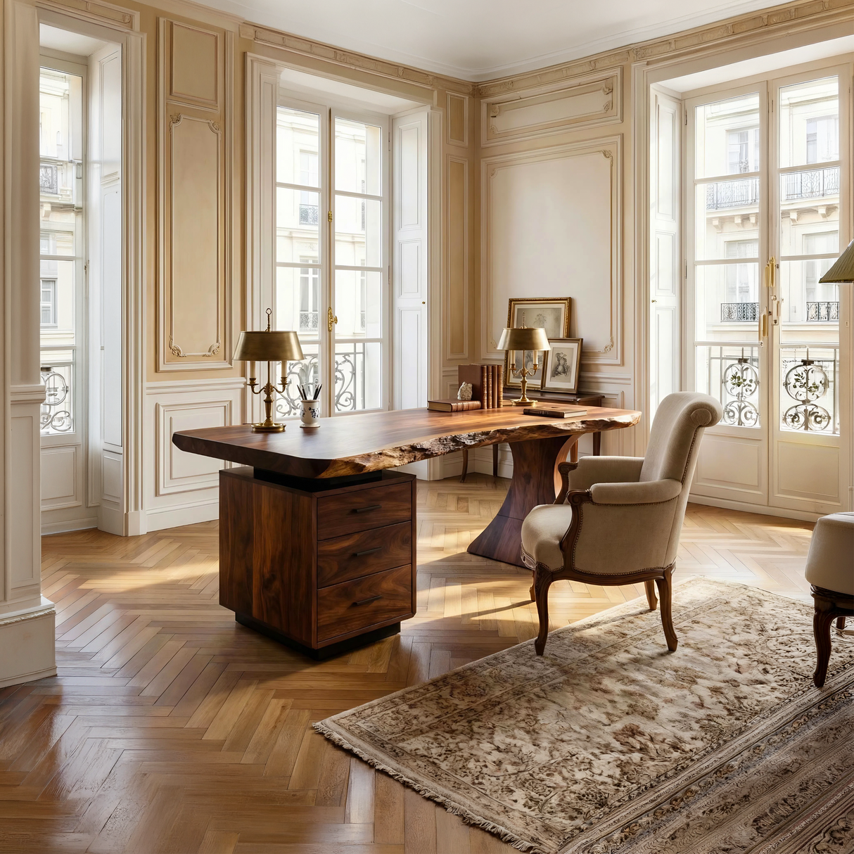 Modern Desk With Drawers For Elevated Work Space