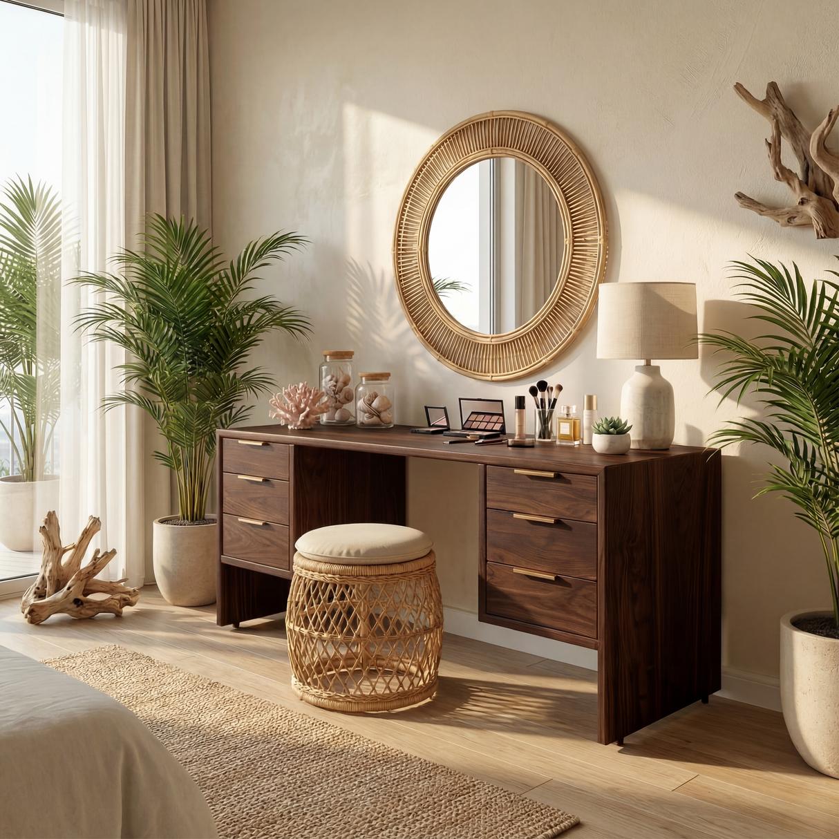 Minimalist Makeup Vanity Desk Personal Beauty Space Dressing Area