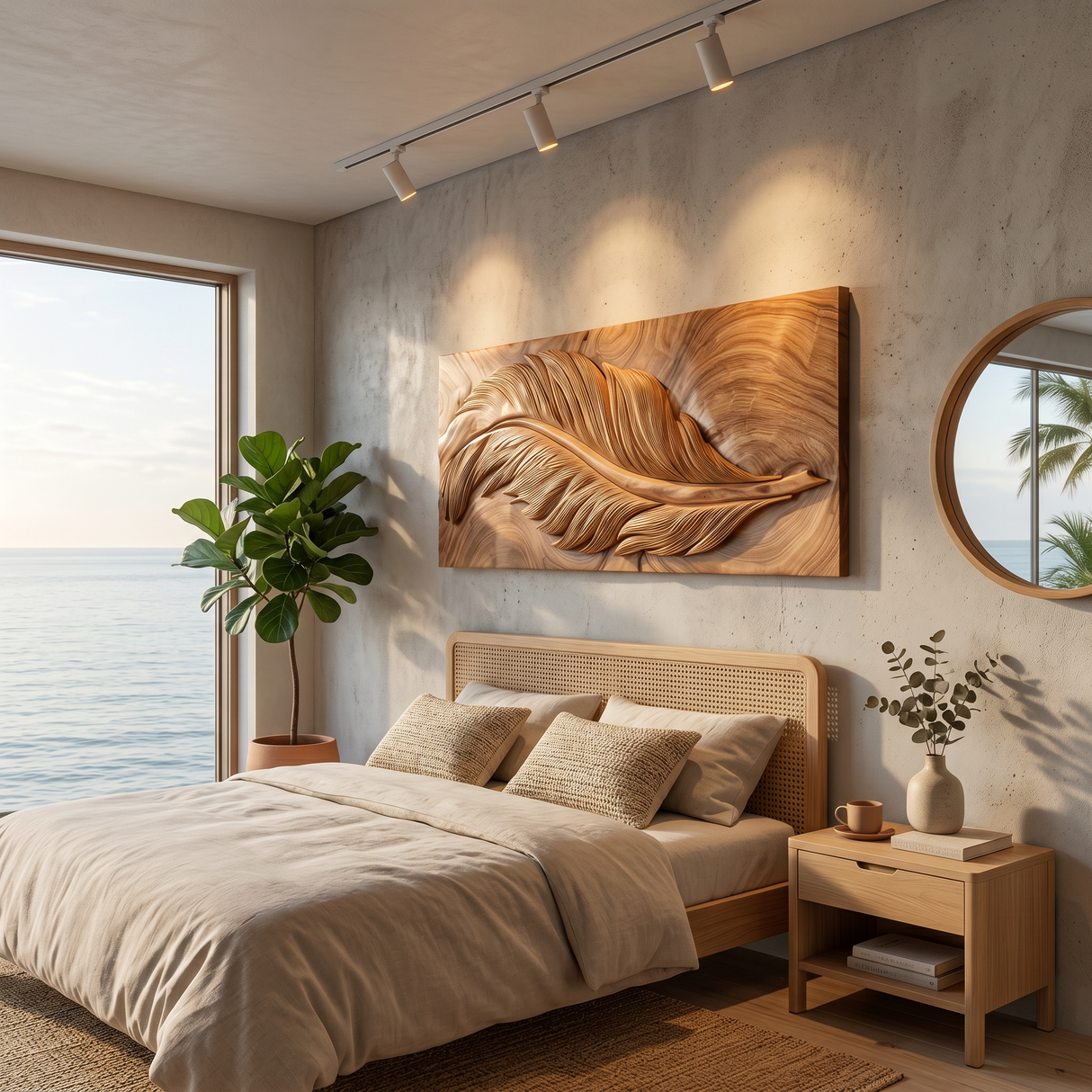 Luxury Wall Art With Feather Design For Dining Room