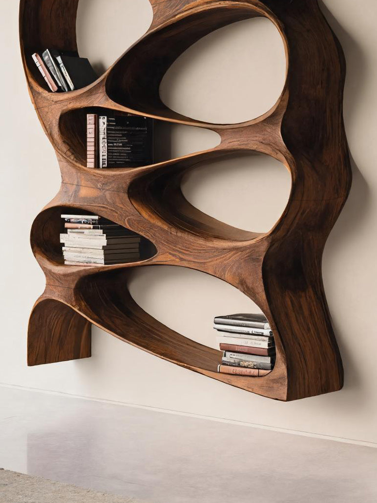Artistic Sculptural Wall Mounted Bookshelf For Living Room