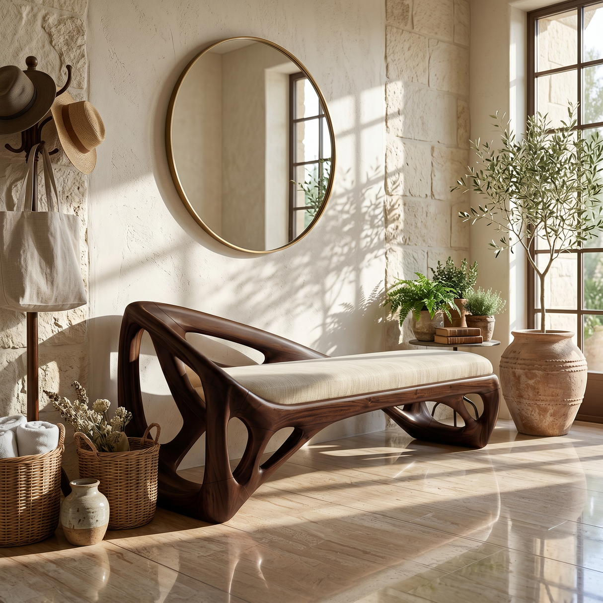 Live Edge Dining Bench Rustic Farmhouse