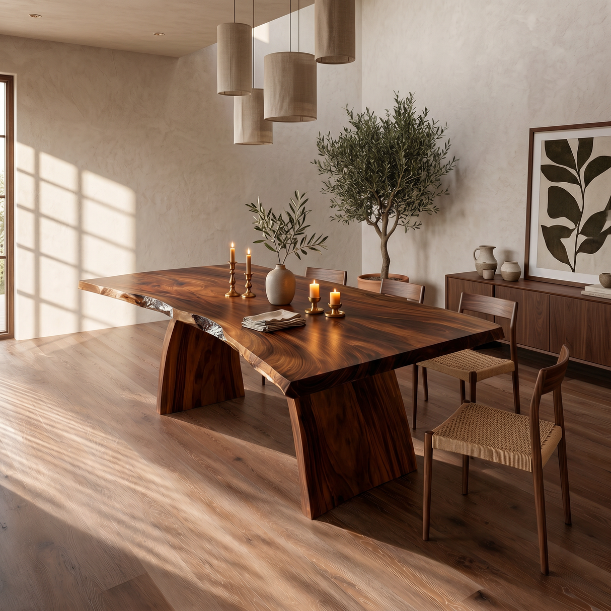 Contemporary Live Edge Dining Table For Entertaining Space