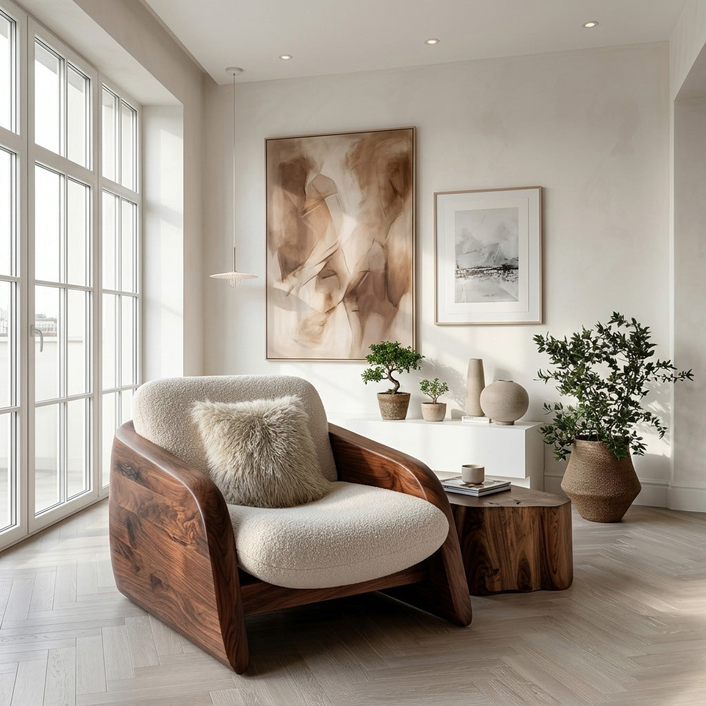 Modern Natural Wood Chair For Relaxing Living Space